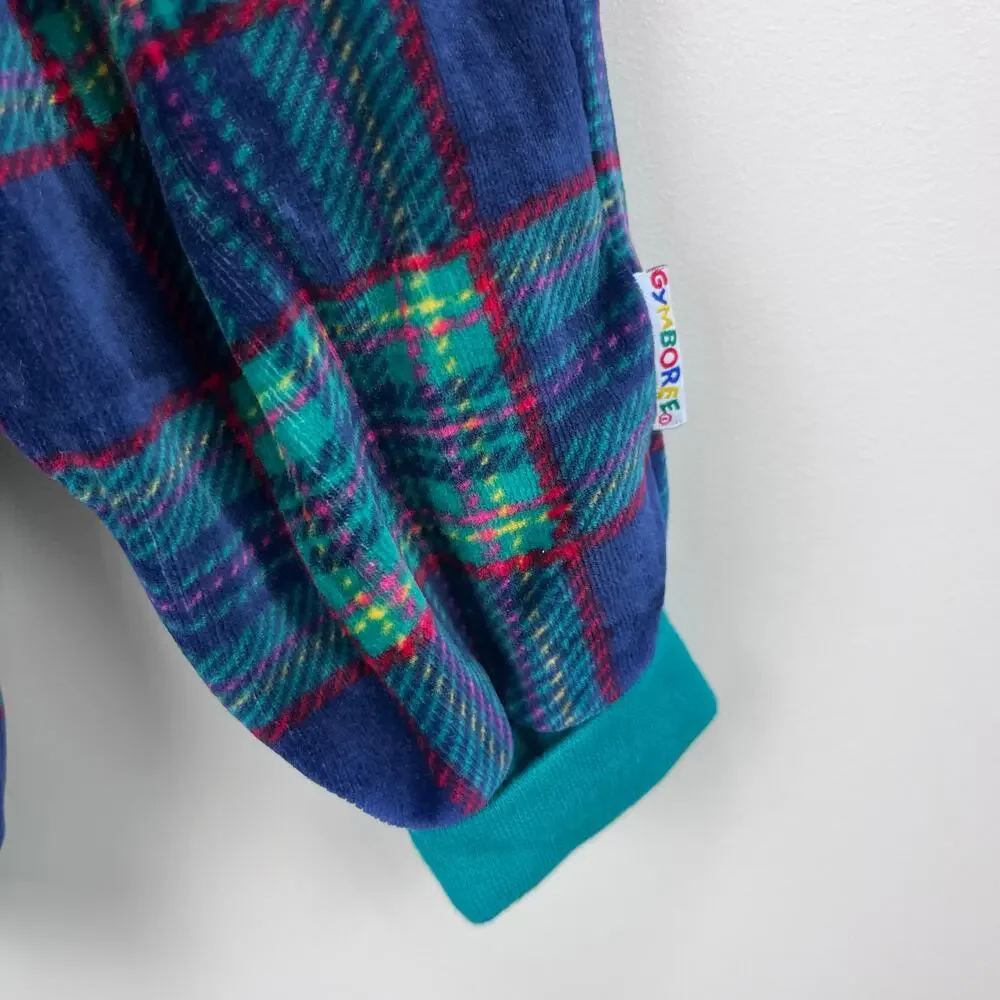 Vintage Gymboree Holiday Plaid Velour One Piece Newborn 3-6 Months NWT